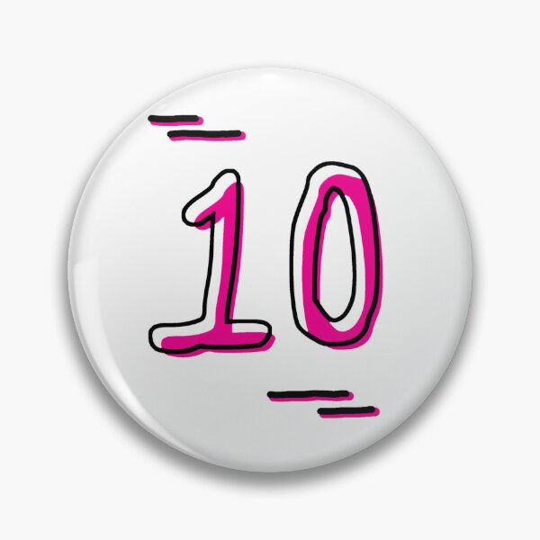 Item preview, Number 10 - Bold Pink Artistic Numeral Design designed and sold by Dyche Studio.
