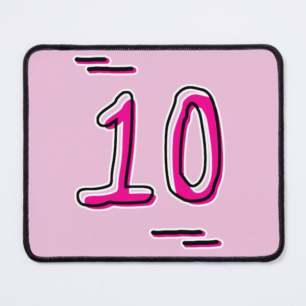 Item preview, Number 10 - Bold Pink Artistic Numeral Design designed and sold by Dyche Studio.