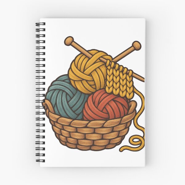 Item preview, Basket of Chunky Yarn With Knitting Needles designed and sold by eignvalue.