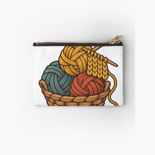 Item preview, Basket of Chunky Yarn With Knitting Needles designed and sold by eignvalue.