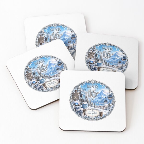 Item preview, March 16 Alpine Ski Birthday Design designed and sold by LunaMoments.