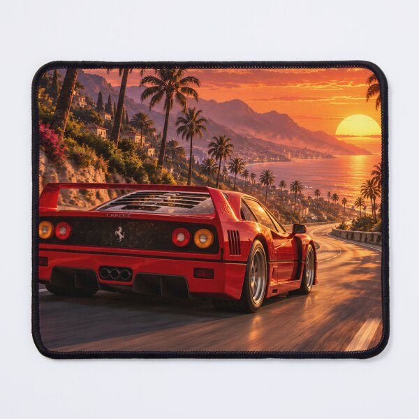 Item preview, Summer escape – Ferrari F40 at sunset designed and sold by Pixel Sakura Gallery.