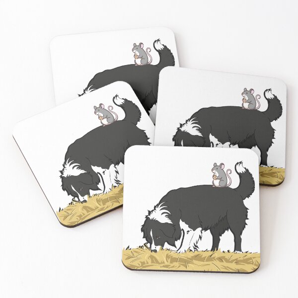 Item preview, Funny Barn Hunt Dog and Rat Illustration designed and sold by Bluek9sDesign.