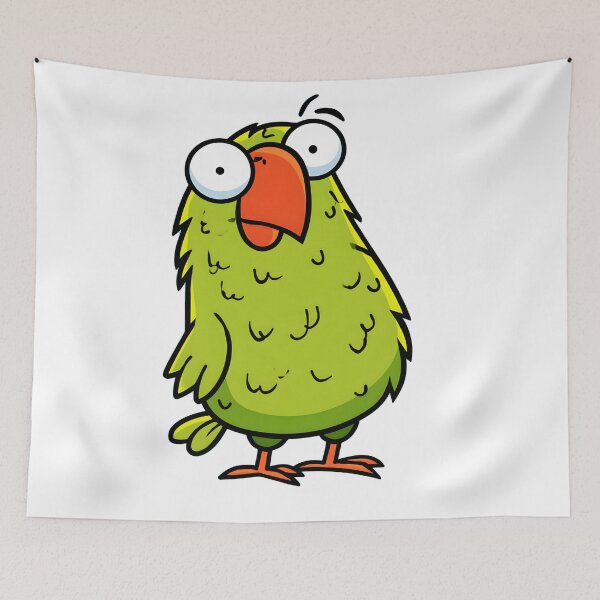 Item preview, Funny Bug-Eyed Blue Bird Cartoon Illustration designed and sold by SiralyInk.
