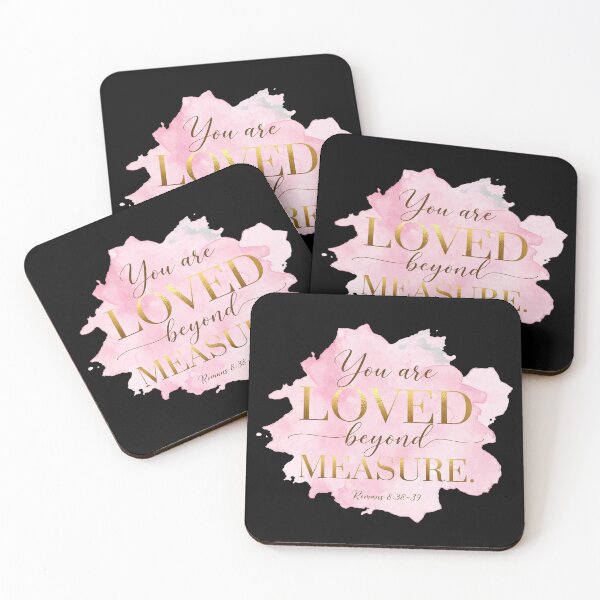 Item preview, You Are Loved Beyond Measure Romans 8:38-39 Pink Watercolor Christian Art designed and sold by Vibe-Vary.