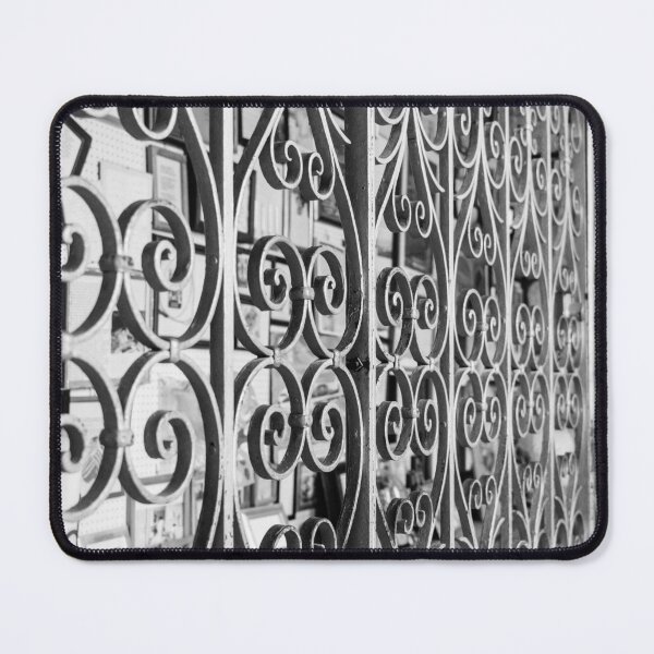 Item preview, Ornate Wrought Iron Gate With Decorative Scrollwork In Front Of Vintage Shop Display designed and sold by Nmallia.