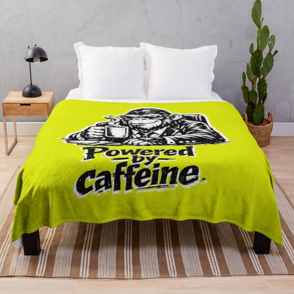 Item preview, Powered by Caffeine Monkey Coffee Lover Funny Office Humor Design designed and sold by Cabrasco.