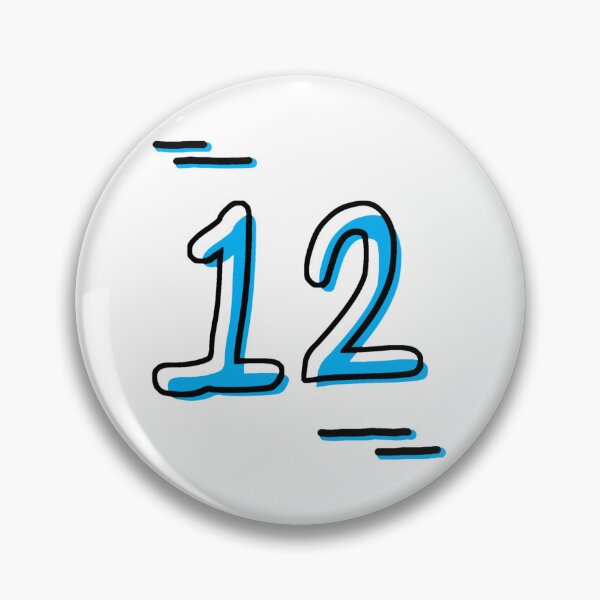Item preview, Number 12 - Bold Blue Artistic Numeral Design designed and sold by Dyche Studio.