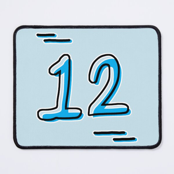 Item preview, Number 12 - Bold Blue Artistic Numeral Design designed and sold by Dyche Studio.