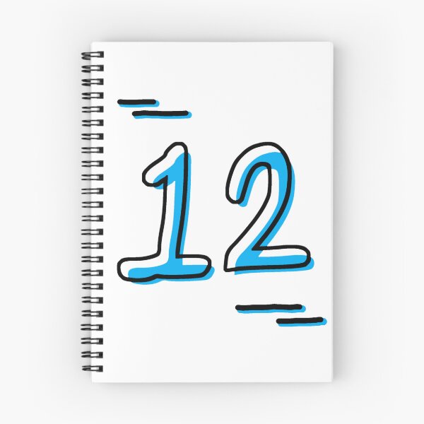 Item preview, Number 12 - Bold Blue Artistic Numeral Design designed and sold by Dyche Studio.