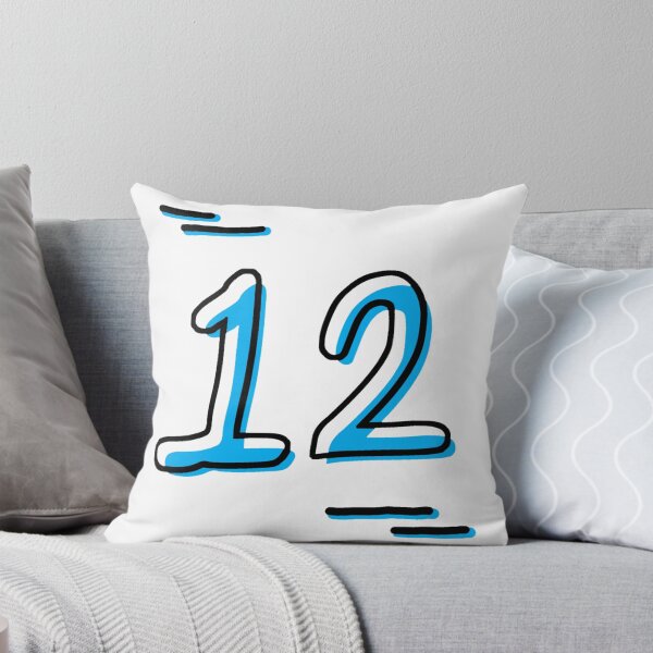 Item preview, Number 12 - Bold Blue Artistic Numeral Design designed and sold by Dyche Studio.