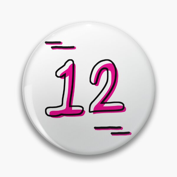 Item preview, Number 12 - Bold Pink Artistic Numeral Design designed and sold by Dyche Studio.