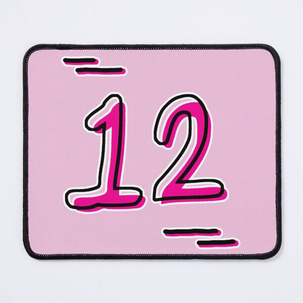 Item preview, Number 12 - Bold Pink Artistic Numeral Design designed and sold by Dyche Studio.