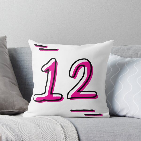 Item preview, Number 12 - Bold Pink Artistic Numeral Design designed and sold by Dyche Studio.