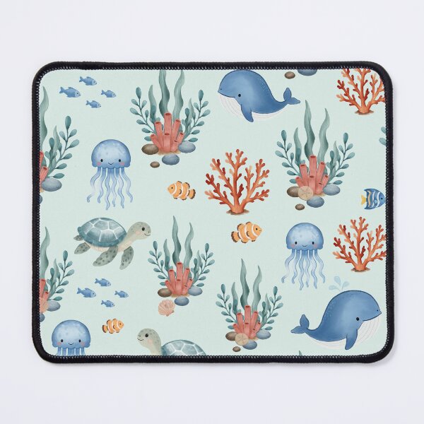 Item preview, Whimsical Ocean Friends Seamless Pattern designed and sold by SheHood.