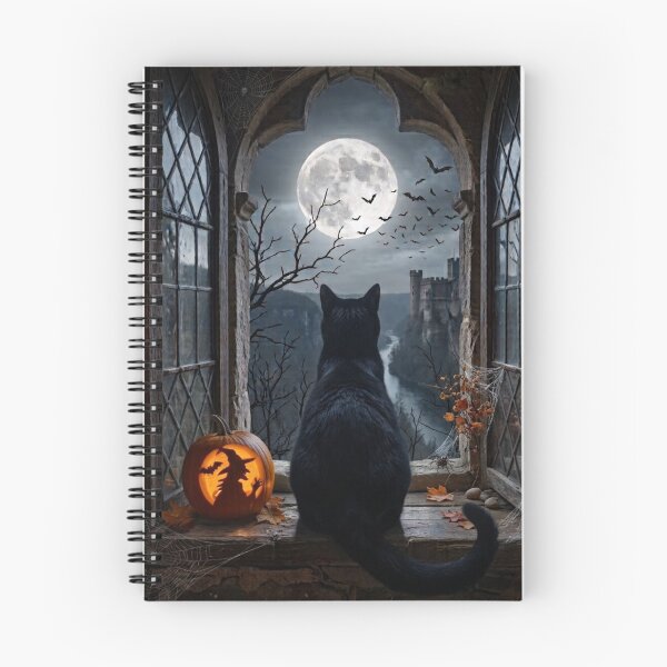Item preview, Black Cat Window View Full Moon Halloween designed and sold by Mindworx21.