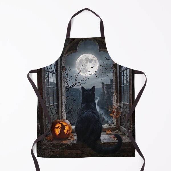 Item preview, Black Cat Window View Full Moon Halloween designed and sold by Mindworx21.