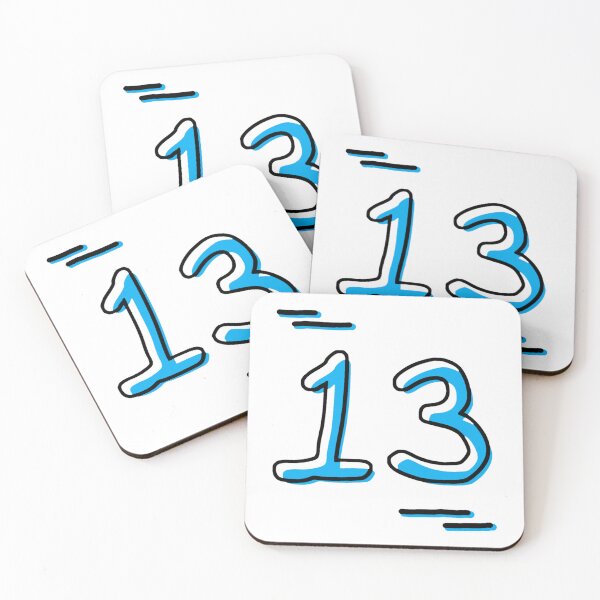 Item preview, Number 13 - Bold Blue Artistic Numeral Design designed and sold by Dyche Studio.