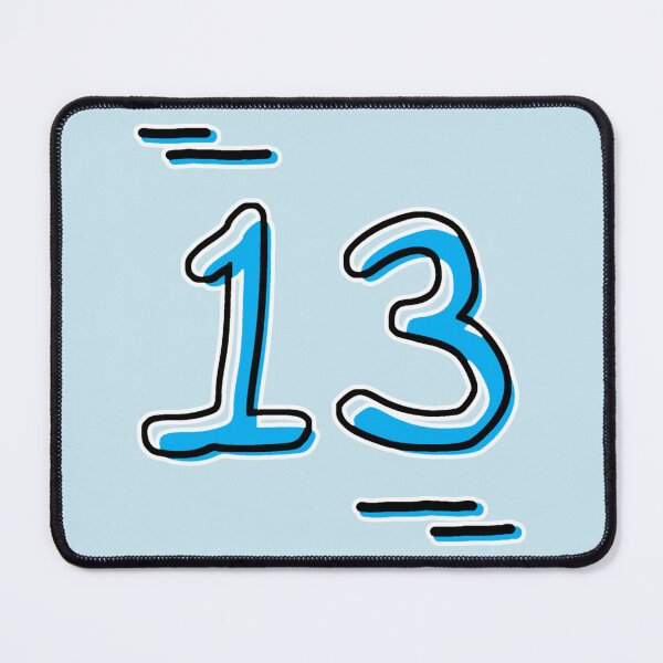 Item preview, Number 13 - Bold Blue Artistic Numeral Design designed and sold by Dyche Studio.