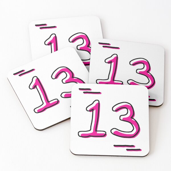 Item preview, Number 13 - Bold Pink Artistic Numeral Design designed and sold by Dyche Studio.