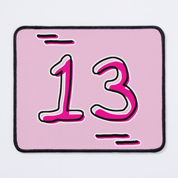 Artikelvorschau, Nummer 13 – Künstlerisches Zifferndesign in kräftigem Pink entworfen und verkauft von Dyche Studio.