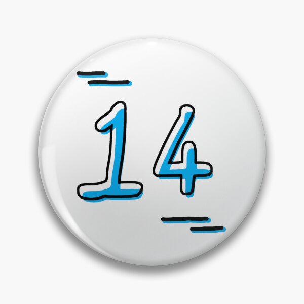 Item preview, Number 14 - Bold Blue Artistic Numeral Design designed and sold by Dyche Studio.