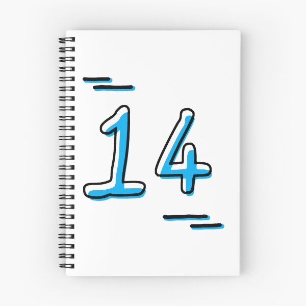 Item preview, Number 14 - Bold Blue Artistic Numeral Design designed and sold by Dyche Studio.