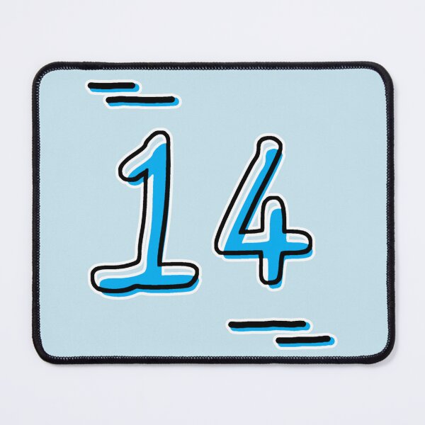 Item preview, Number 14 - Bold Blue Artistic Numeral Design designed and sold by Dyche Studio.