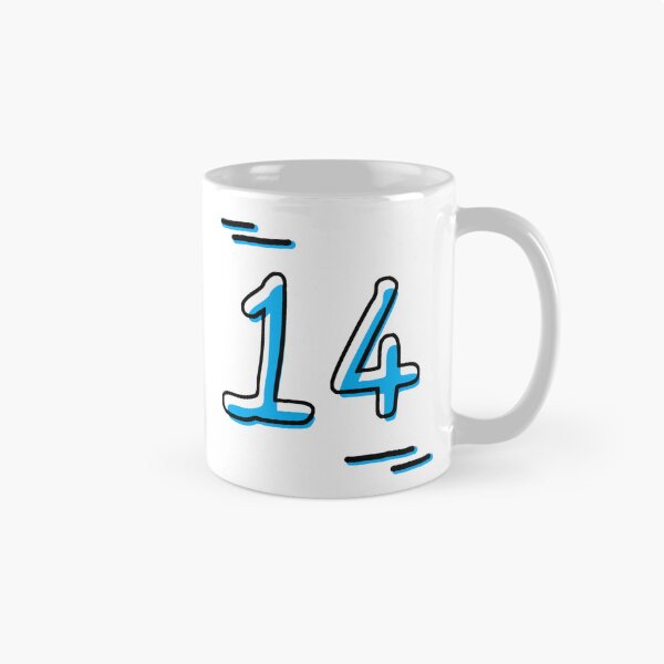 Item preview, Number 14 - Bold Blue Artistic Numeral Design designed and sold by Dyche Studio.
