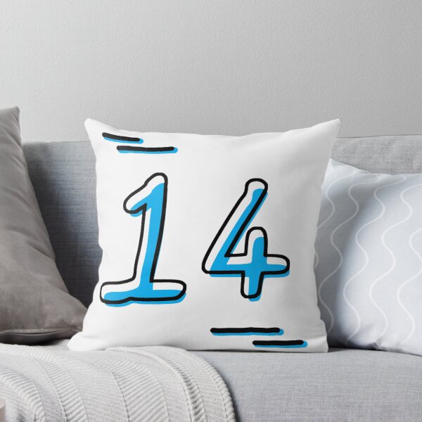 Item preview, Number 14 - Bold Blue Artistic Numeral Design designed and sold by Dyche Studio.