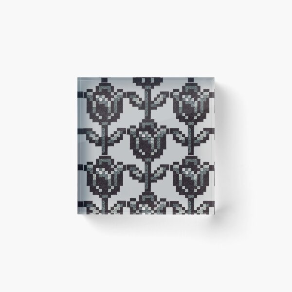 Item preview, Hand Drawn Black Pixel Flower designed and sold by Shift-Tab.