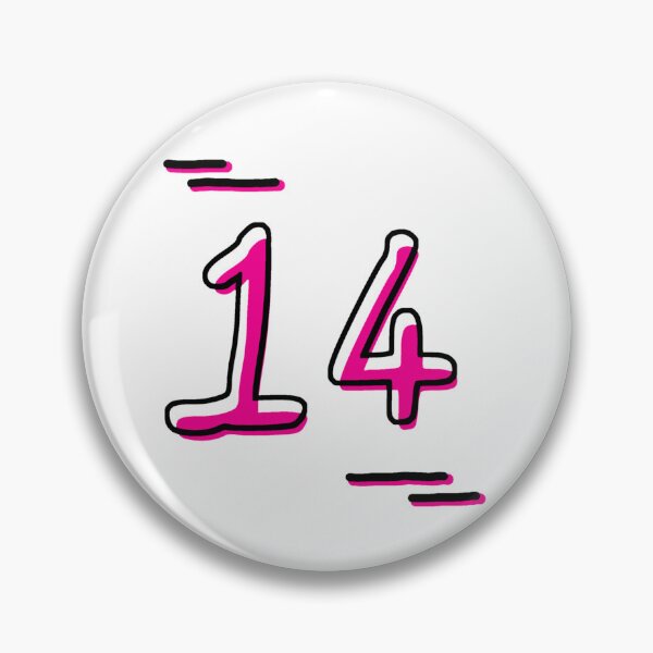 Item preview, Number 14 - Bold Pink Artistic Numeral Design designed and sold by Dyche Studio.