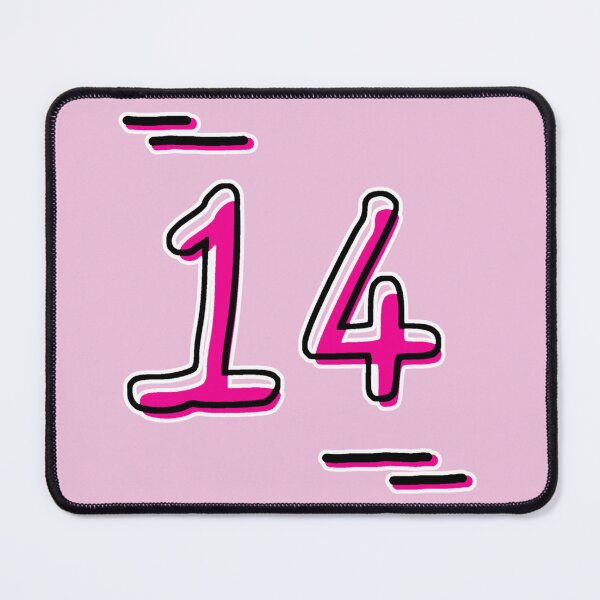 Item preview, Number 14 - Bold Pink Artistic Numeral Design designed and sold by Dyche Studio.