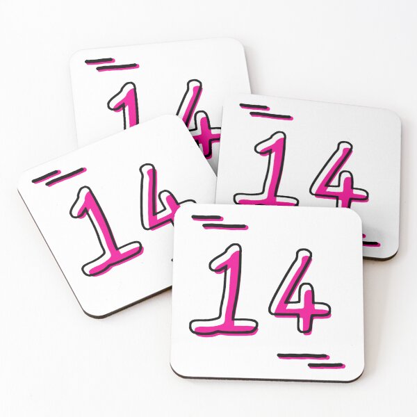 Item preview, Number 14 - Bold Pink Artistic Numeral Design designed and sold by Dyche Studio.