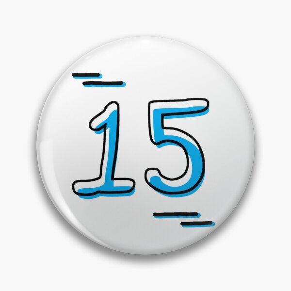Item preview, Number 15 - Bold Blue Artistic Numeral Design designed and sold by Dyche Studio.