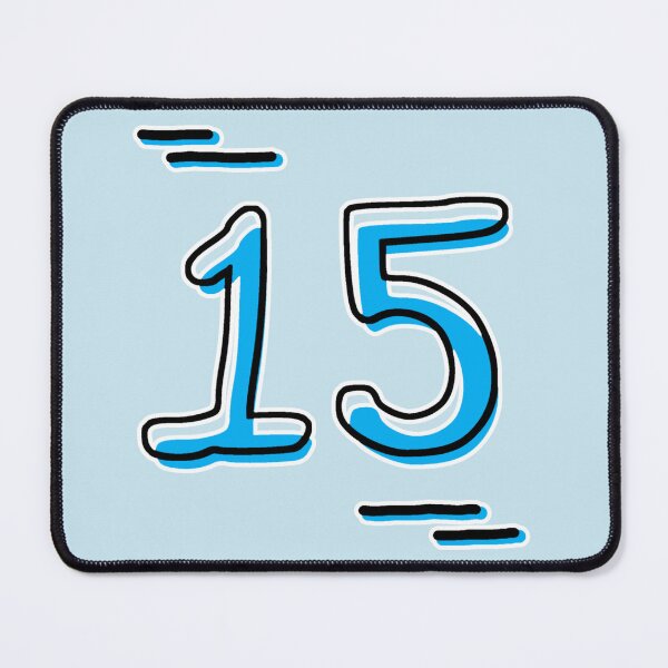 Item preview, Number 15 - Bold Blue Artistic Numeral Design designed and sold by Dyche Studio.