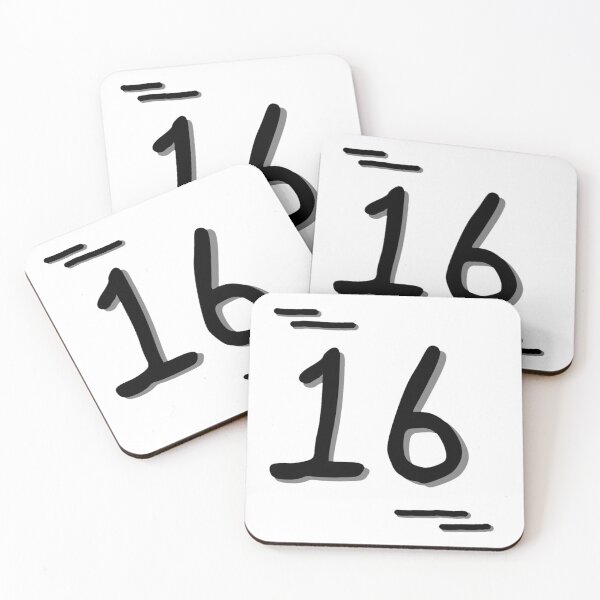 Item preview, Number 16 - Bold Black Artistic Numeral Design designed and sold by Dyche Studio.