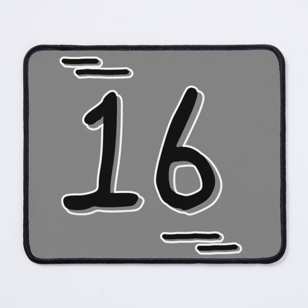 Item preview, Number 16 - Bold Black Artistic Numeral Design designed and sold by Dyche Studio.