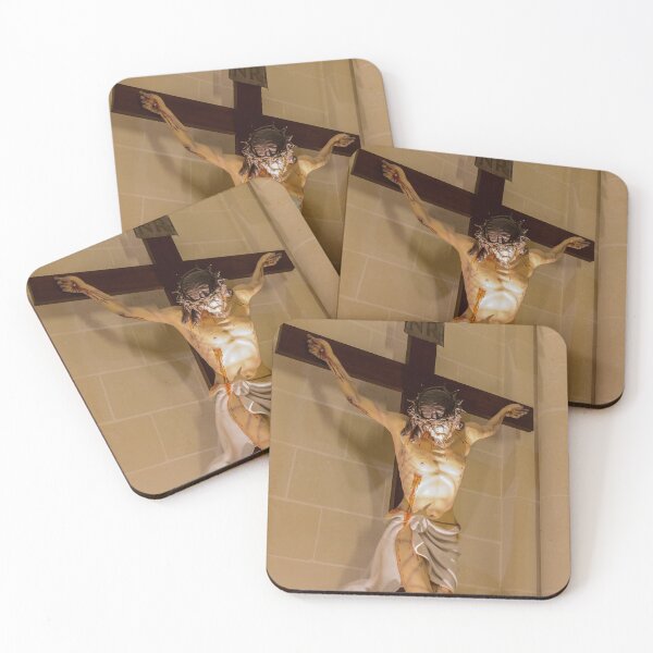 Item preview, Jesus Crucifix Statue On Cross In Church Interior Depicting Crucifixion And Religious Suffering designed and sold by Nmallia.