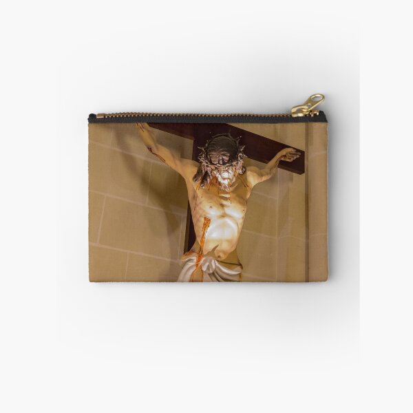 Item preview, Jesus Crucifix Statue On Cross In Church Interior Depicting Crucifixion And Religious Suffering designed and sold by Nmallia.