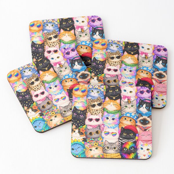 Item preview, Colorful Cat Collection – Cute Nordic, Retro, Pastel, Tropical & Rainbow Feline Pattern designed and sold by Aramdesing.