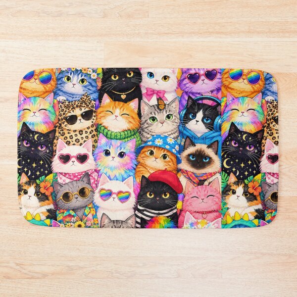 Item preview, Colorful Cat Collection – Cute Nordic, Retro, Pastel, Tropical & Rainbow Feline Pattern designed and sold by Aramdesing.