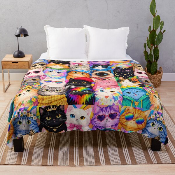 Item preview, Colorful Cat Collection – Cute Nordic, Retro, Pastel, Tropical & Rainbow Feline Pattern designed and sold by Aramdesing.
