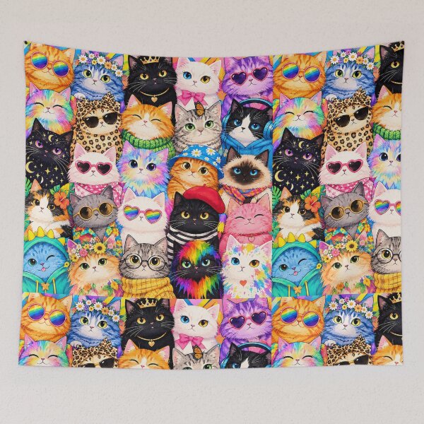 Item preview, Colorful Cat Collection – Cute Nordic, Retro, Pastel, Tropical & Rainbow Feline Pattern designed and sold by Aramdesing.