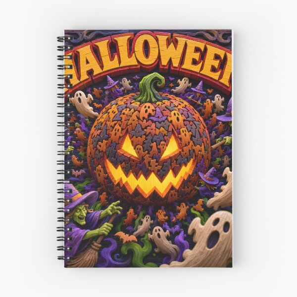 Item preview, Gothic Halloween Pumpkin Carving Art - 3D Jigsaw Witch Graphic designed and sold by VisualVerseLab.