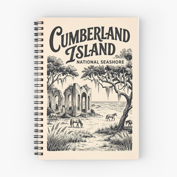 Item preview, Cumberland Island National Seashore Vintage Travel Poster Print designed and sold by Wild Places Paper Co..