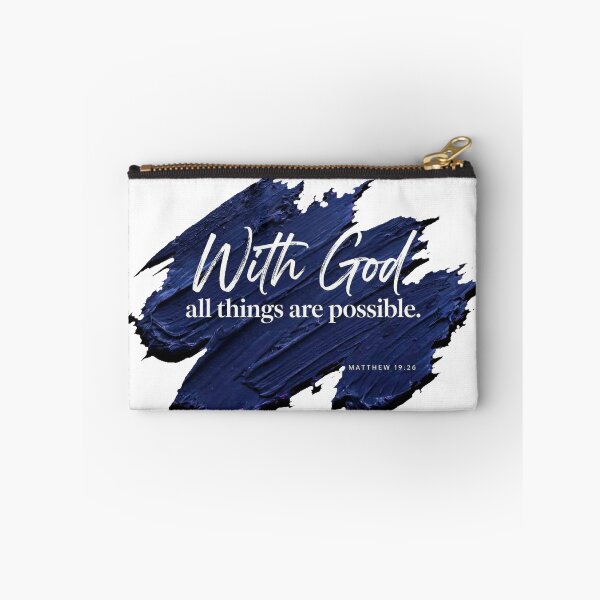 Item preview, With God All Things Are Possible Matthew 19:26 Blue Brush Stroke Christian Art designed and sold by Vibe-Vary.