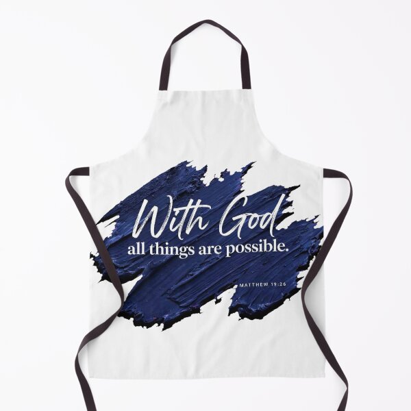 Item preview, With God All Things Are Possible Matthew 19:26 Blue Brush Stroke Christian Art designed and sold by Vibe-Vary.