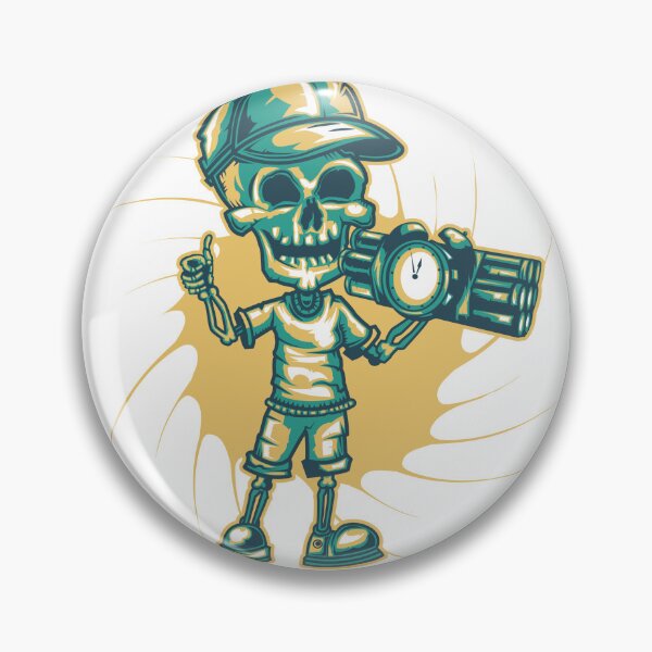 Item preview, Cool Skeleton Holding Time Bomb Illustration designed and sold by DesignByUmza.