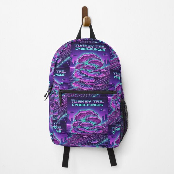 Item preview, Turkey Tail Cyber-Fungus Synthwave Retro Poster designed and sold by IriArt-Designs.